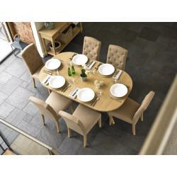Henley 170 to 270cm Extending Oak Dining Table and Six Sheldrake Dining Chairs