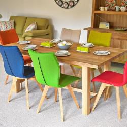 Gigi Oak Dining Table and Six Gigi Dining Chairs (Wool)