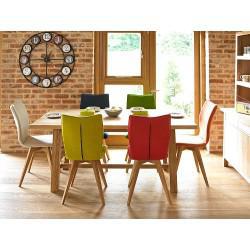 Gigi Oak Dining Table and Six Gigi Dining Chairs (Leather)