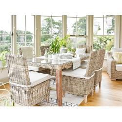 Kew Rectangular Dining Table with Six Dining Chairs