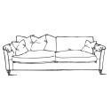Woodstock extra large sofa - showing both options of scatter back cushions and fixed back cushions