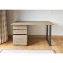 The Ribble desk shown here in grey oiled oak finish with two drawers and a filing drawer. 