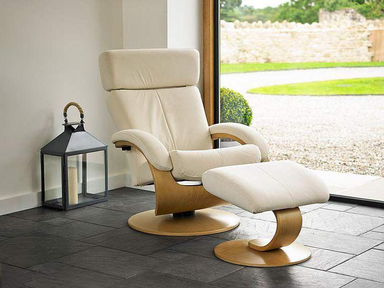 Swivel Armchair And Footstool, Leather Swivel Armchair And Footstool