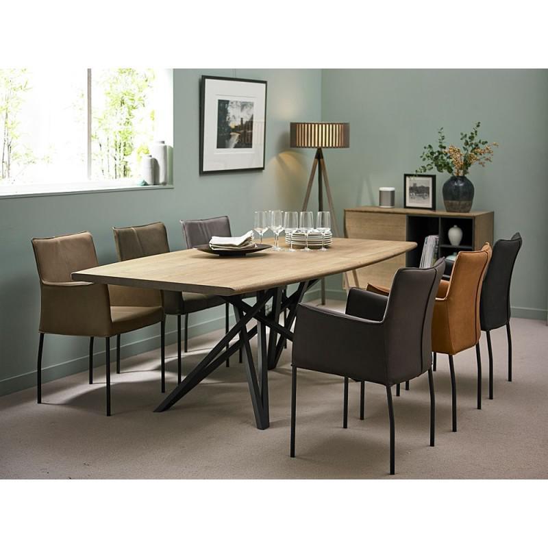 Larvik extendable dining table shown here with Fjord dining chairs.