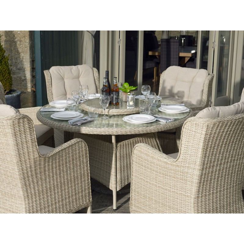 Chedworth Dining Set with Parasol and Lazy Susan