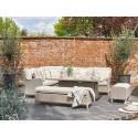 Chedworth casual dining set with firepit table.