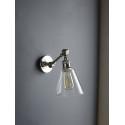 Keats single-arm wall light with glass shade.