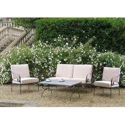 Cheltenham Two-Seater Sofa, Two Armchairs with Natural Cushions and a Coffee Table
