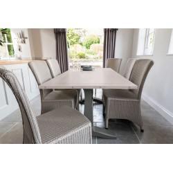 Harrogate Rectangular Table with Six Havana Lloyd Loom Dining Chairs with Cushions