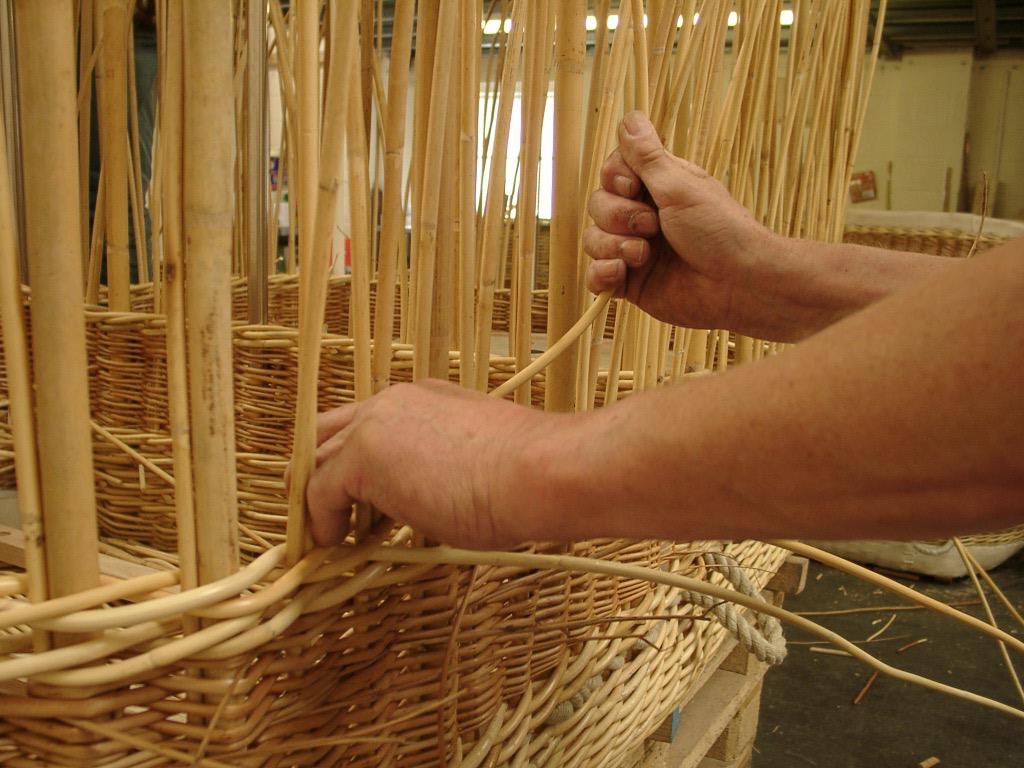 Weaving a willow chair