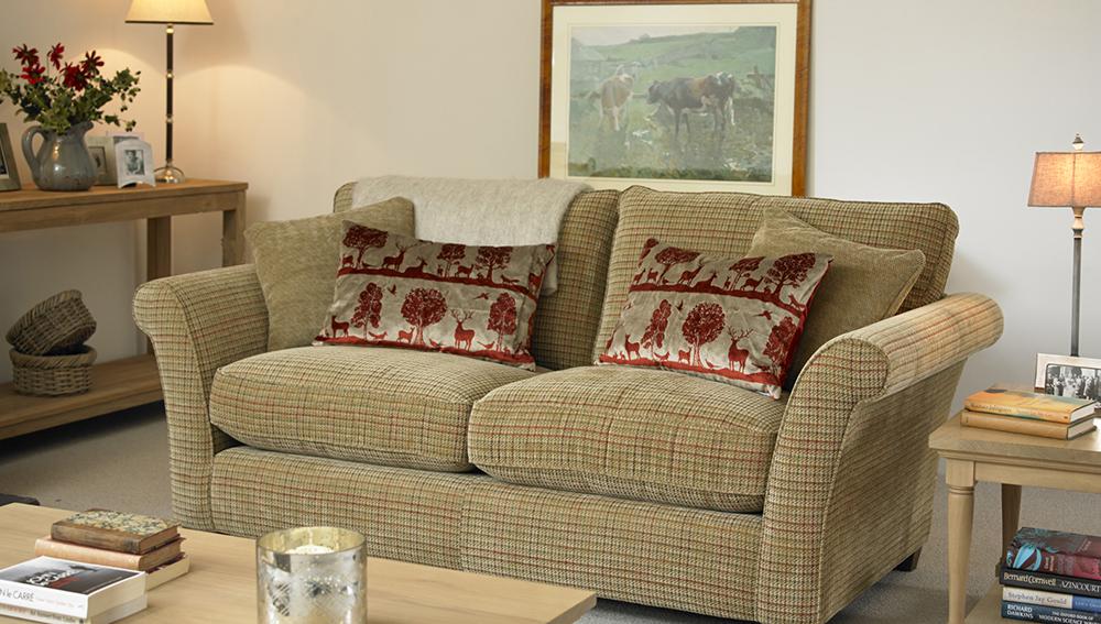 Hamish Sofa in Tweed Check, Chestnut