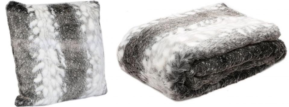 arctic fox throw and cushion